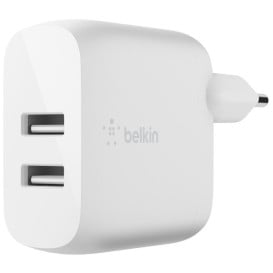 Ładowarka sieciowa Belkin Dual 12W USB-A WCB002VFWH - Biała