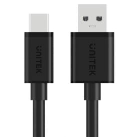 Kabel Unitek USB-A / USB-C Y-C480BK - 25 cm, Czarny