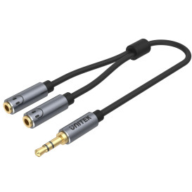 Kabel Unitek miniJack 3,5mm Y-C956ABK - 20 cm, Czarny