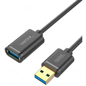 Kabel przedłużacz Unitek USB 3.0 AM-AF Y-C456GBK - 0,5 m, Czarny - zdjęcie 1