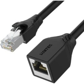 Kabel przedłużacz Unitek Ethernet RJ-45 CAT.6 STP C1896BK-0.5M - 50 cm, Czarny