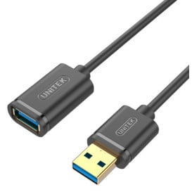 Kabel przedłużacz Unitek USB USB 3.0 AM-AF Y-C457GBK - 1,0 m, Czarny