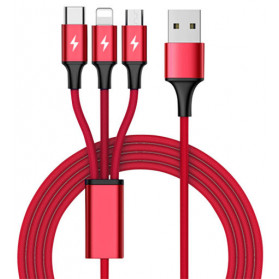 Kabel Unitek Cable 3-in-1 USB-C ,  microUSB ,  Lightning C4049RD - zdjęcie poglądowe 2