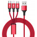 Kabel Unitek Cable 3-in-1 USB-C / microUSB / Lightning C4049RD - 1,2 m, Czerwony, W oplocie