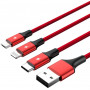 Kabel Unitek Cable 3-in-1 USB-C ,  microUSB ,  Lightning C4049RD - zdjęcie poglądowe 1
