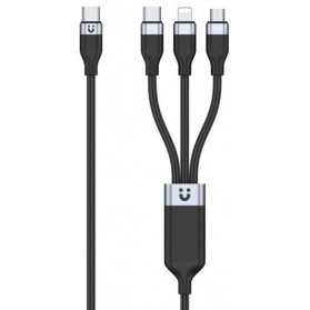 Kabel Unitek USB-C 3-in-1 microUSB ,  Lightning ,  USB-C C14101BK-1.5M - zdjęcie poglądowe 2