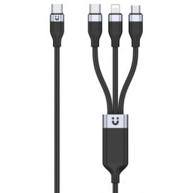 Kabel Unitek USB-C 3-in-1 microUSB / Lightning / USB-C C14101BK-1.5M - 1,5 m, Czarny