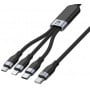 Kabel Unitek USB-C 3-in-1 microUSB ,  Lightning ,  USB-C C14101BK-1.5M - zdjęcie poglądowe 1