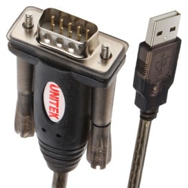 Adapter Unitek USB / RS-232 + adapter DB9F/DB25M Y-105A - 1,4 m, Czarny