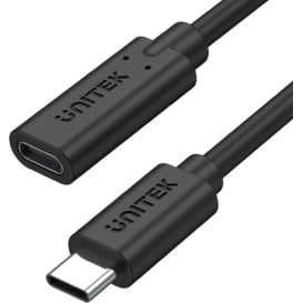 Kabel przedłużacz Unitek USB-C 10Gbps 4K C14086BK-1M - PD 100W, 1 m, Czarny