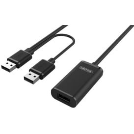 Kabel przedłużacz Unitek USB 2.0 AM-AF Y-278 - 10 m, Czarny, Dodatkowe zasilanie