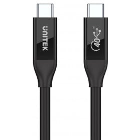 Kabel Unitek USB-C USB-C 4.0 PD 100W 40 Gbps 8K M, M C14100BK-0.8M - zdjęcie poglądowe 2