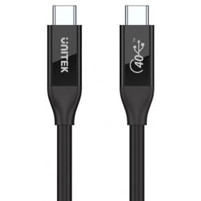 Kabel Unitek USB-C USB-C 4.0 PD 100W 40 Gbps 8K M, M C14100BK-0.8M - zdjęcie poglądowe 2