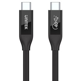 Kabel Unitek USB-C USB-C 4.0 PD 100W 40 Gbps 8K M/M C14100BK-0.8M - 80 cm, Czarny