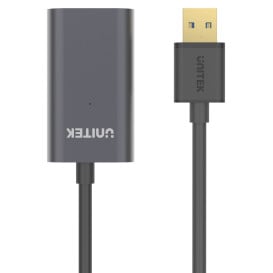 Kabel wzmacniacz sygnału Unitek Premium USB 2.0 AM-AF Y-274 - 20 m, Kolor srebrny, Czarny, Aluminium