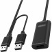 Kabel wzmacniacz sygnału Unitek USB 2.0 AM-AF Y-279 - 20 m, Czarny