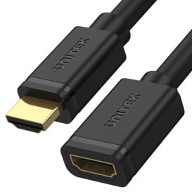 Kabel przedłużacz Unitek HDMI (M) / HDMI (F) 2.0 Y-C165K - 2 m, Czarny