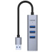 Replikator portów Unitek USB-A 3.1 5 Gbps 3xUSB + RJ45 H1906A - 3 porty, Kolor srebrny