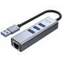 Replikator portów Unitek USB-A 3.1 5 Gbps 3xUSB + RJ45 H1906A - zdjęcie poglądowe 1