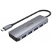 Hub aktywny Unitek USB-C 4x USB 3.1 Gen 1 microUSB H1107A - 4 porty, Kolor srebrny