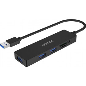 Replikator portów Unitek USB-C 3x USB 3.1 Gen 1 SD, microSD H1108A - Czarny - zdjęcie 1