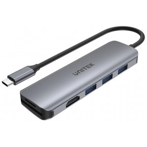 Replikator portów Unitek USB-C 3xUSB 3.1 Gen1 HDMI SD microSD H1107F - zdjęcie poglądowe 1