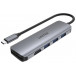 Replikator portów Unitek USB-C 3xUSB 3.1 Gen1 HDMI SD microSD H1107F - 3 porty, Kolor srebrny, Aluminium