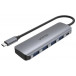 Hub Unitek USB-C 4x USB 3.1 Gen 1 PD 100W H1107B - 4 porty, Kolor srebrny, Czarny, Aluminium