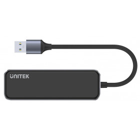 Hub USB Unitek 4 x USB A 3.1 Gen 1 H1109A H1109A - Szklany, Kolor grafitowy - zdjęcie 2