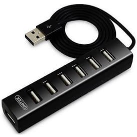 Hub Unitek 7xUSB 2.0 Y-2160 - 7 portów, Czarny