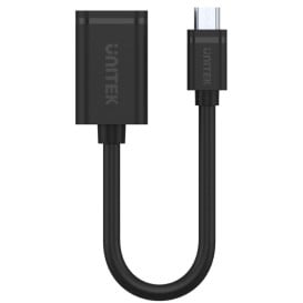 Adapter Unitek microUSB / USB-A AF Y-C438GBK - 20 cm, Czarny