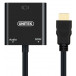 Adapter Unitek HDMI / VGA Y-6333 - 17 cm, Czarny
