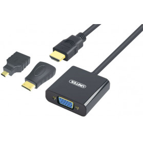 Adapter Unitek mini, micro HDMI ,  VGA + audio Y-6355 - zdjęcie poglądowe 1