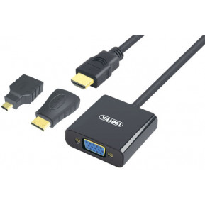 Adapter Unitek mini, micro HDMI ,  VGA + audio Y-6355 - zdjęcie poglądowe 1