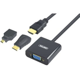 Adapter Unitek mini/micro HDMI / VGA + audio Y-6355 - Czarny