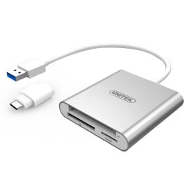 Czytnik kart pamięci Unitek USB-C All-in-One Y-9313D - Kolor srebrny