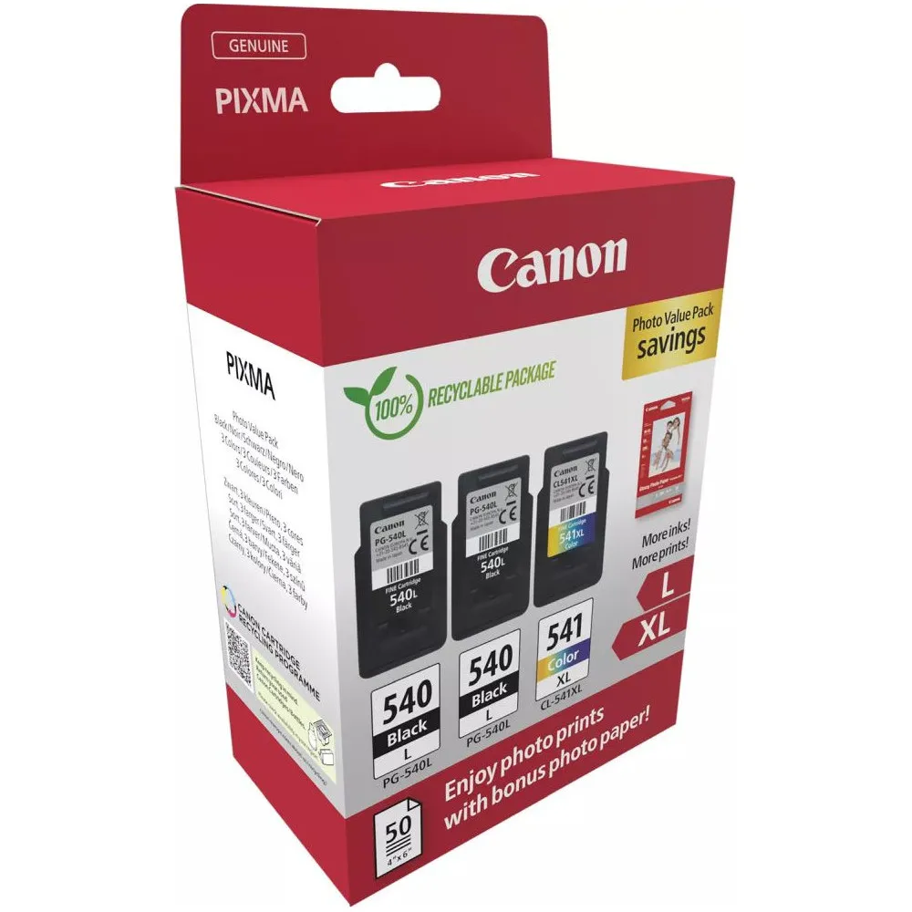 Zestaw tuszów Canon 2x PG-540L/CL-541XL Black Color 5224B015 - Oryginał, Czarny do 600 stron, Kolor do 400 stron, Papier foto