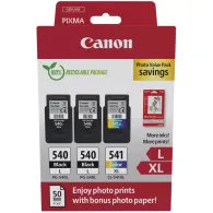 Zestaw tuszów Canon 2x PG-540L/CL-541XL Black Color 5224B015 - Oryginał, Czarny do 600 stron, Kolor do 400 stron, Papier foto