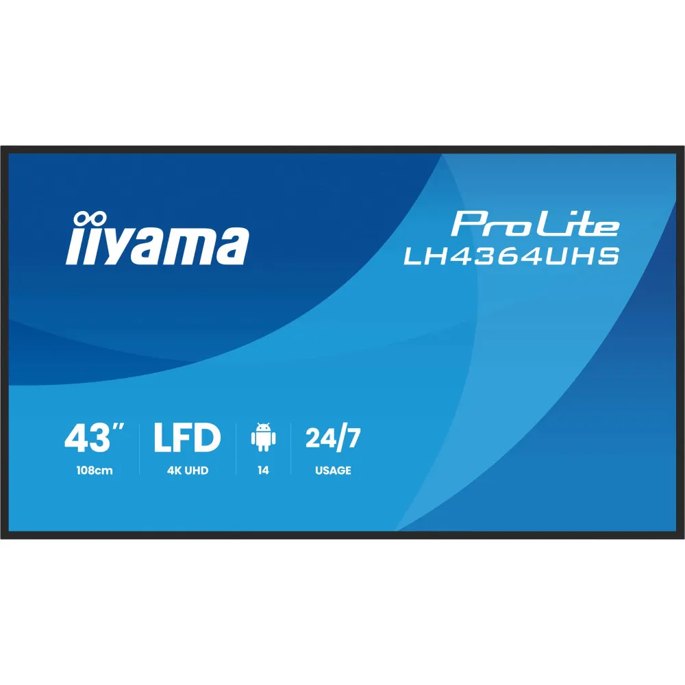 Monitor iiyama ProLite LH4364UHS-B1AG, 42,5", 3840x2160 (4K), VA, 6,5 ms, USB-C, Czarny | Sklep ITnes.pl, IT for BUSINESS