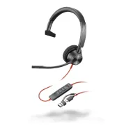 Słuchawka nauszna Poly Blackwire 3315 Monaural Microsoft Teams Certified USB-C Headset +3.5mm Plug +USB-C/A Adapter 8X218AA