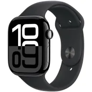Smartwatch Apple Watch 10 MWWE3ET/A - 42 mm, GPS, aluminium w kolorze onyksu z paskiem sportowym czarnym, S/M