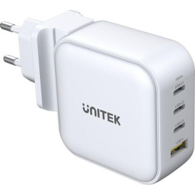 Ładowarka sieciowa Unitek GaN 2x USB-C 1x USB-A PD QC 3.0 66W PD 100W P1112AWH - 3 porty, Biała