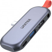 Stacja dokująca Unitek USB-C MOBILE HDMI 4K 3,5mm PD 100W D1070A - zdjęcie poglądowe 2