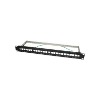 Patchpanel 19" Logilink NK4042 - pusty, 24 porty, 1U, do modułów Keystone, czarny