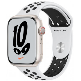 Smartwatch Apple Watch Nike Series 7 GPS + Cellular MKJ33WB/A - 41 mm, Regular, Kolor srebrny, Biały