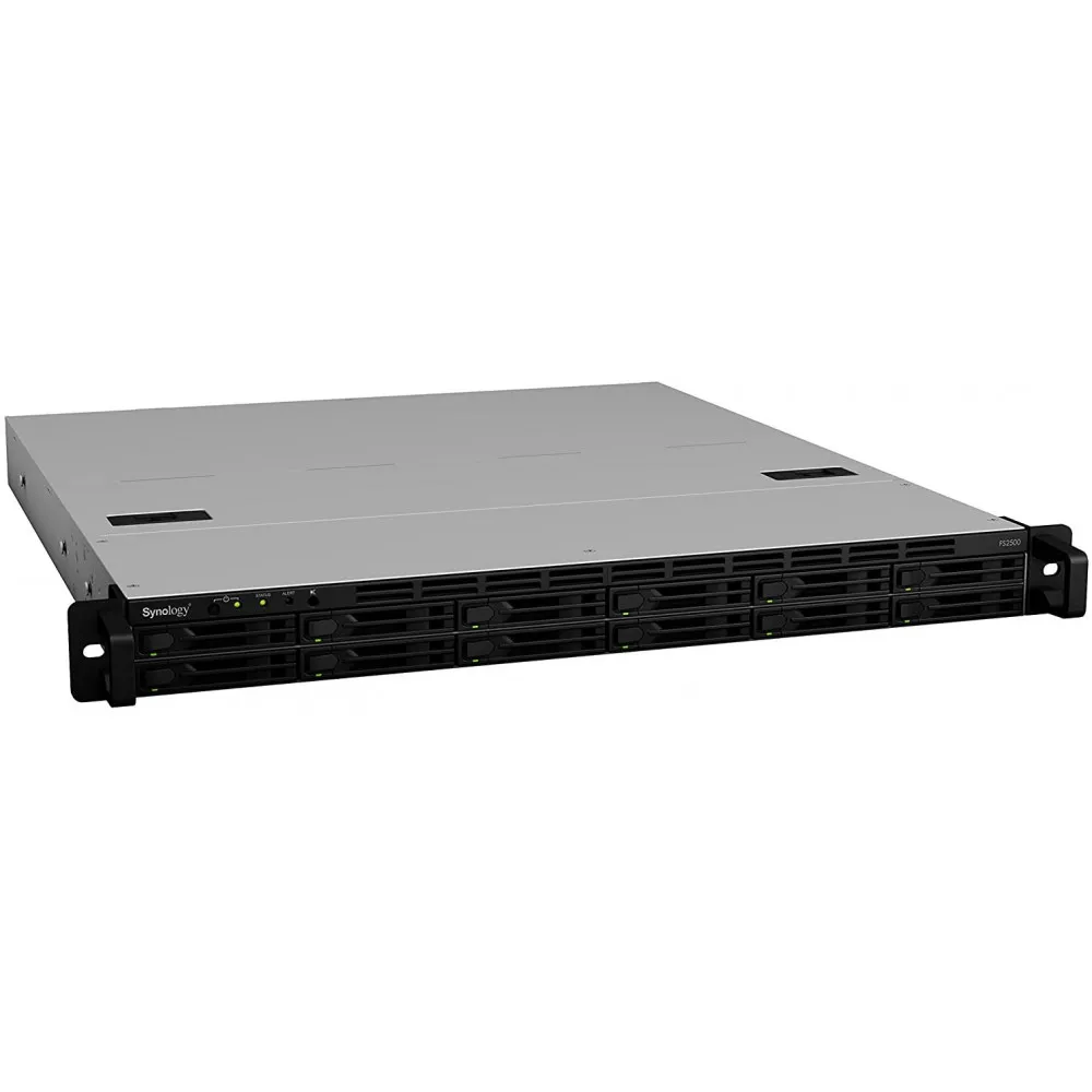 Serwer NAS Synology FlashStation FS2500 - Rack (1U)/AMD Ryzen V1780B/8 GB RAM/12 wnęk/hot-swap/5 lat Carry-in