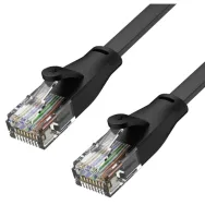 Patchcord Unitek C18113GBK -  Cat.6, długość 30 cm, płaski, czarny