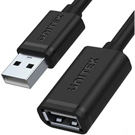 Kabel przedłużacz Unitek USB 2.0 Y-C447GBK - 50 cm, Czarny