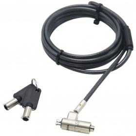 Linka zabezpieczająca Dicota Security Cable Nano Lock Ultra Slim Keyed 2.5x6 mm D31886 - Kolor srebrny, Czarna