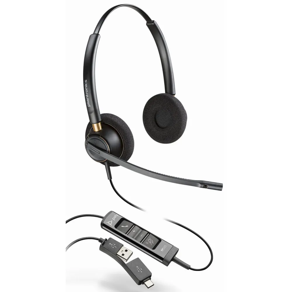 Słuchawki nauszne Plantronics EncorePro EP525 USB-A USB-C 218274-01 - Czarne | Sklep ITnes.pl - IT for BUSINESS